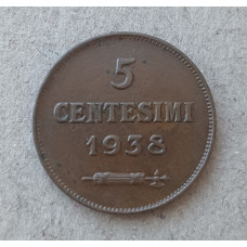 Сан-Марино 5 Чентезимо 1938 год