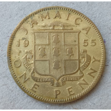 Ямайка 1 Пенни 1955 год , Елизавета 2