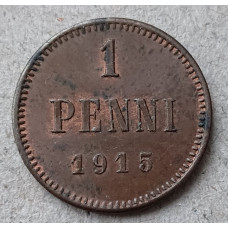 Россия , Финляндия 1 Пенни 1915 год , Николай 2