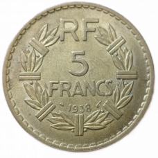 Франция 5 Франков 1938 год , Для Алжира