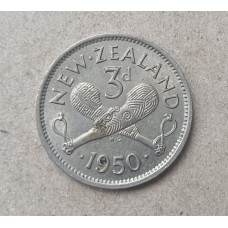 Новая Зеландия 3 Пенса 1950 год , Перекрещенные пату