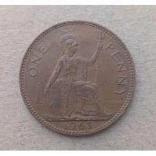Великобритания 1 Пенни 1963 год , Елизавета 2