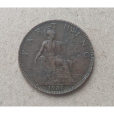 Великобритания 1 Фартинг 1931 год , Георг 5