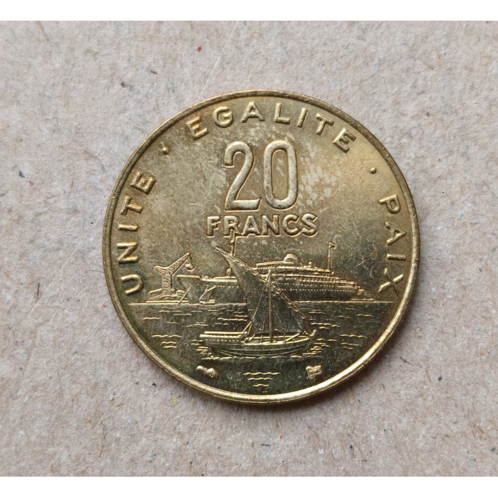 Джибути 20 Франков 1999 год , Парусник, Судно