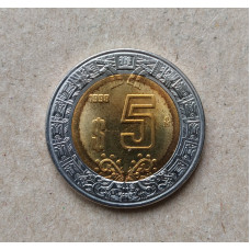 Мексика 5 Песо 1998 год , Биметалл