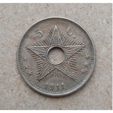 Бельгийское Конго 5 Сентим 1911 год