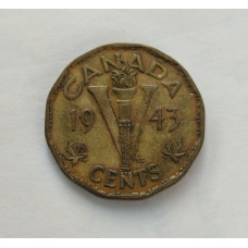 Канада 5 центов 1943 год , Георг 6