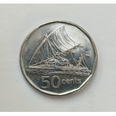 Фиджи 50 Центов 2009 год , Парусное каноэ