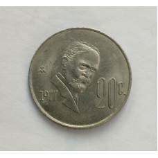 Мексика 20 Сентаво 1977 год , Франсиско Игнасио Мадеро
