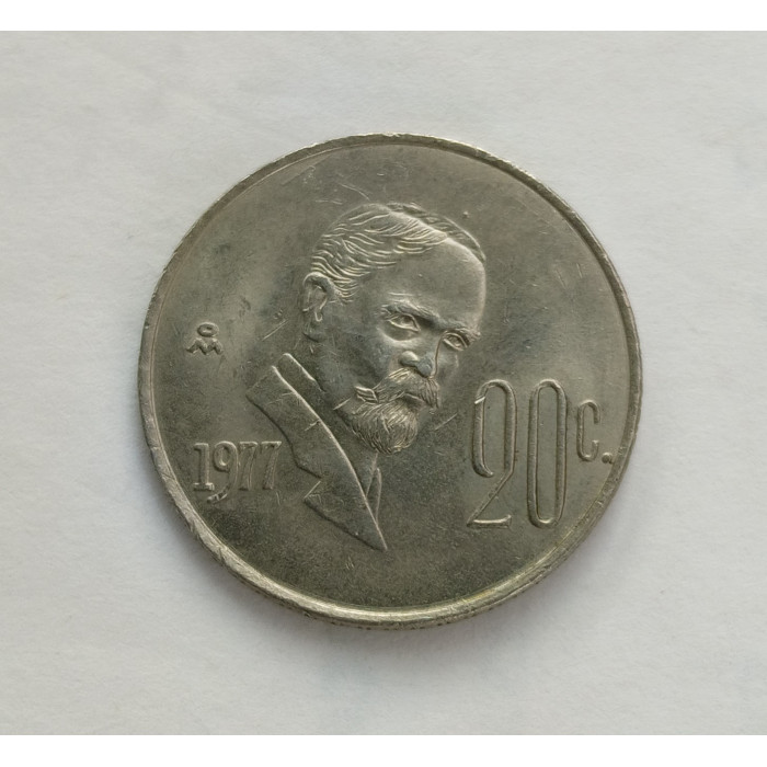 Мексика 20 Сентаво 1977 год , Франсиско Игнасио Мадеро