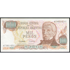 Аргентина 1000 Песо 1976 год , UNC, Генерал Хосе де Сан Мартин