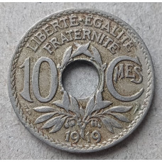 Франция 10 Сентим 1919 год