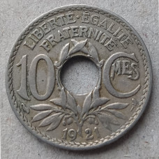 Франция 10 Сентим 1921 год