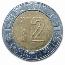 Мексика 2 Песо 2011 год , Биметалл