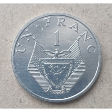 Руанда 1 Франк 1985 год , UNC , Герб , Цветущий стебель проса