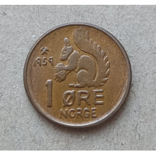 Норвегия 1 Эре 1959 год , Белка