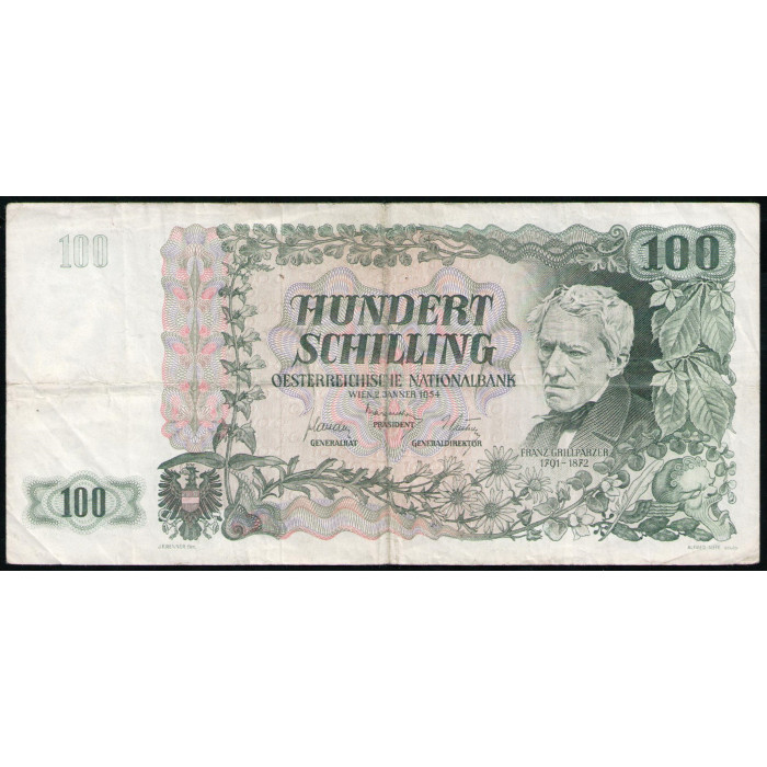 Австрия 100 Шиллингов 1954 год 