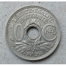 Франция 10 Сентим 1939 год
