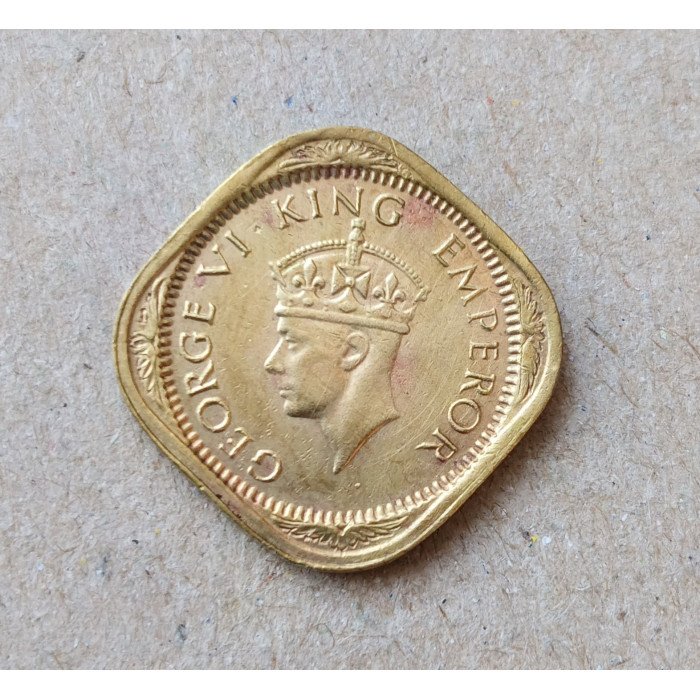 Британская Индия 1/2 Анны 1944 год , Король Георг 6