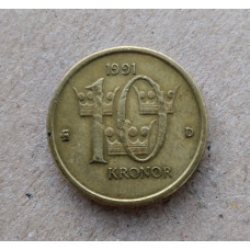Швеция 10 Крон 1991 год