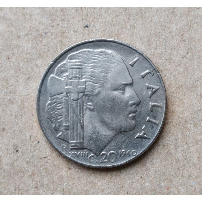 Италия 20 Чентезимо 1940 год