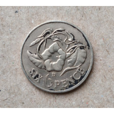 Замбия 6 пенсов 1964 год , Цветок Вьюнок пурпурный