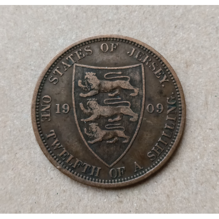 Джерси 1/12 Шиллинга 1909 год , Эдуард VII