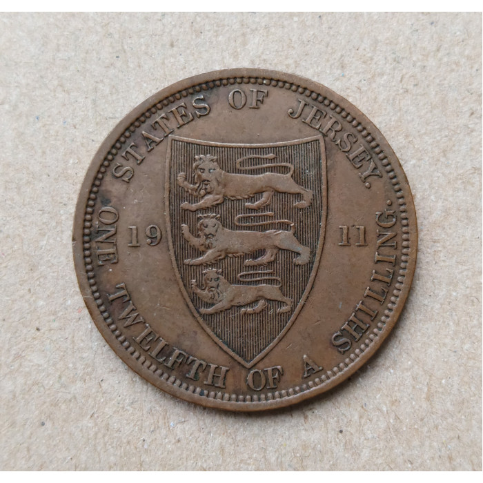 Джерси 1/12 Шиллинга 1911 год , Георг 5