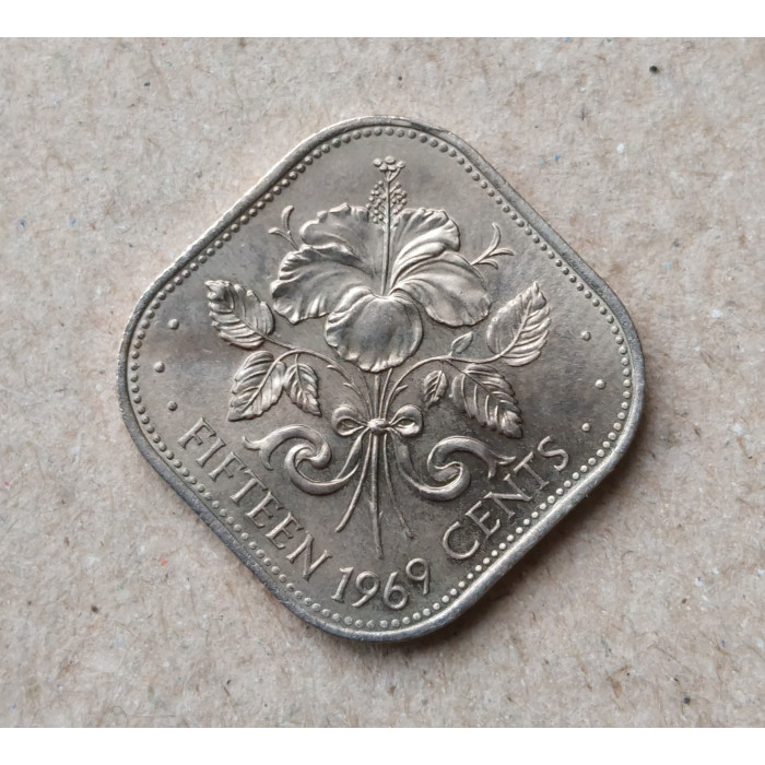 Багамские Острова 15 Центов 1969 год , Гибискус