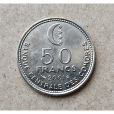 Коморские острова 50 франков 2001 год