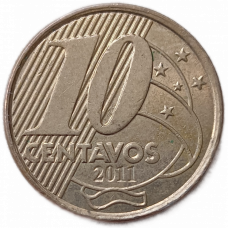 Бразилия 10 Сентаво 2011 год , Император Педру 1