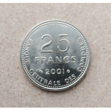 Коморские острова 25 франков 2001 год