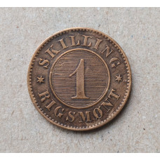 Дания 1 скиллинг 1856 год