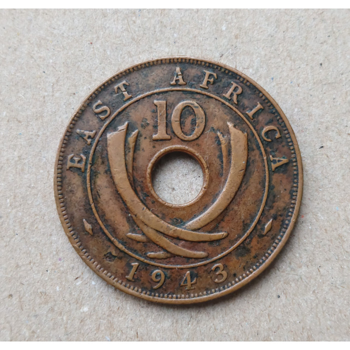 Британская Восточная Африка 10 Центов 1943 год , Георг 6