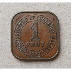 Малайя 1 Цент 1939 год , Георг 6