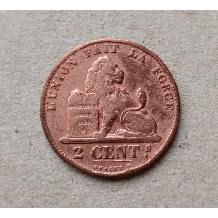 Бельгия 2 Сентима 1873 год