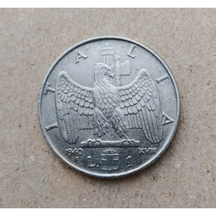 Италия 1 лира 1940 год