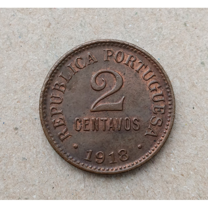 Португалия 2 Сентаво 1918 год