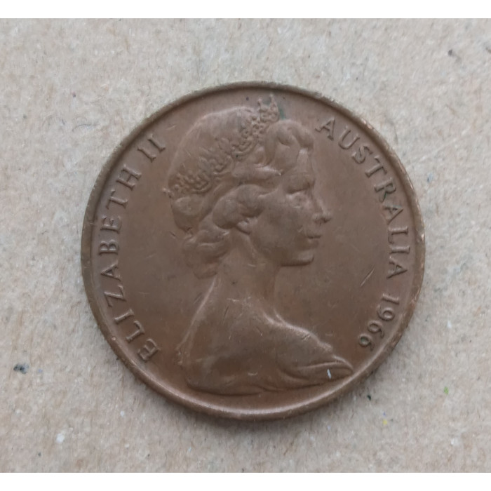 Австралия 2 Цента 1966 год , Плащеносная ящерица