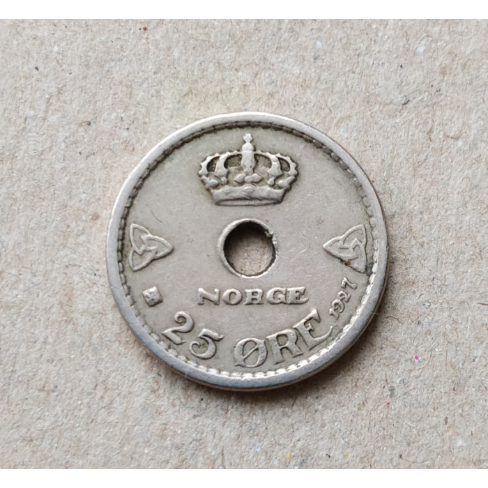 Норвегия 25 эре 1927 год