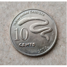 Килинг , Кокосовые Острова 10 Центов 2004 год , Морская змея