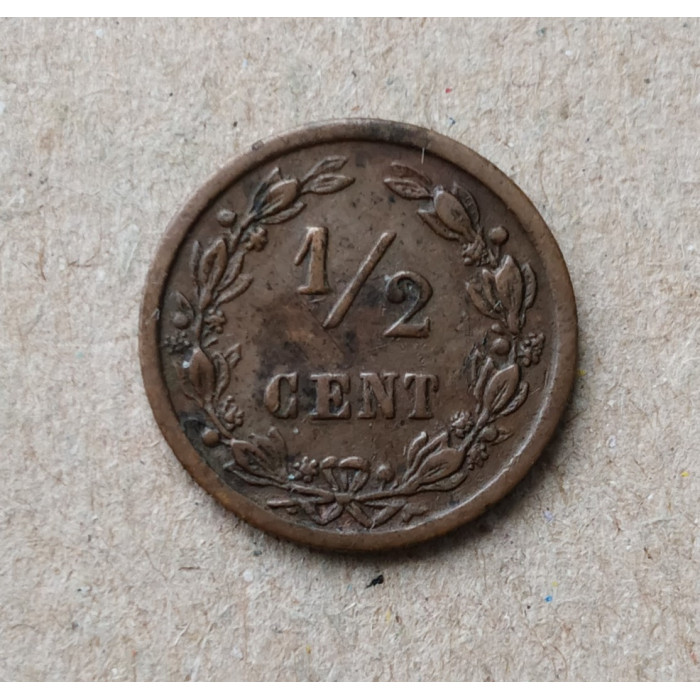 Нидерланды 1/2 цента 1901 год
