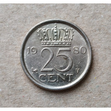 Нидерланды 25 Центов 1980 год
