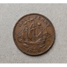 Великобритания 1/2 Пенни 1960 год , Английский галеон, Елизавета 2