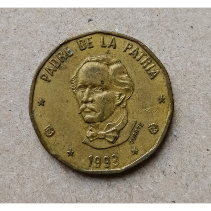 Доминикана 1 Песо 1993 год , Хуан Пабло Дуарте