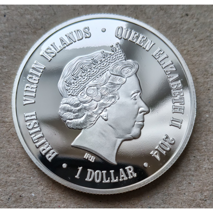 Британские Виргинские острова 1 Доллар 2014 год , Полярный медведь , Новосибирский зоопарк