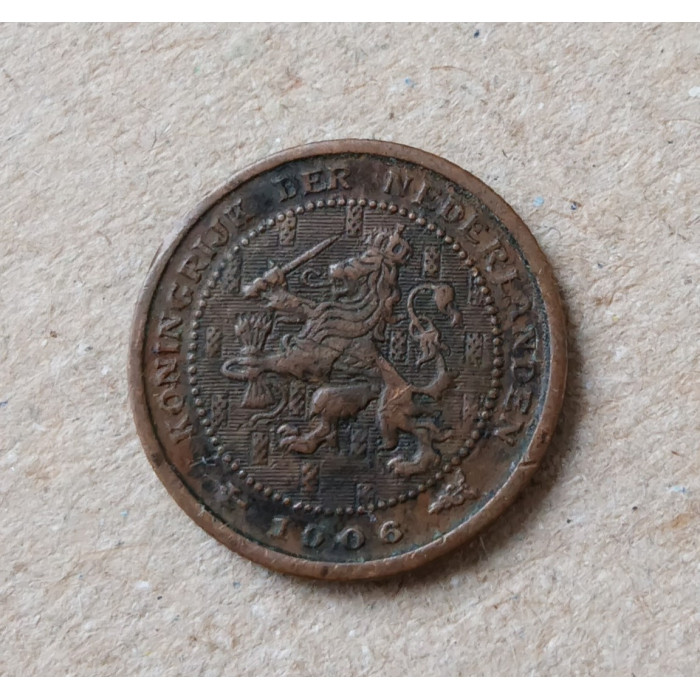 Нидерланды 1/2 цента 1906 год