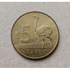 Уругвай 5 Песо 2019 год , Страус Нанду