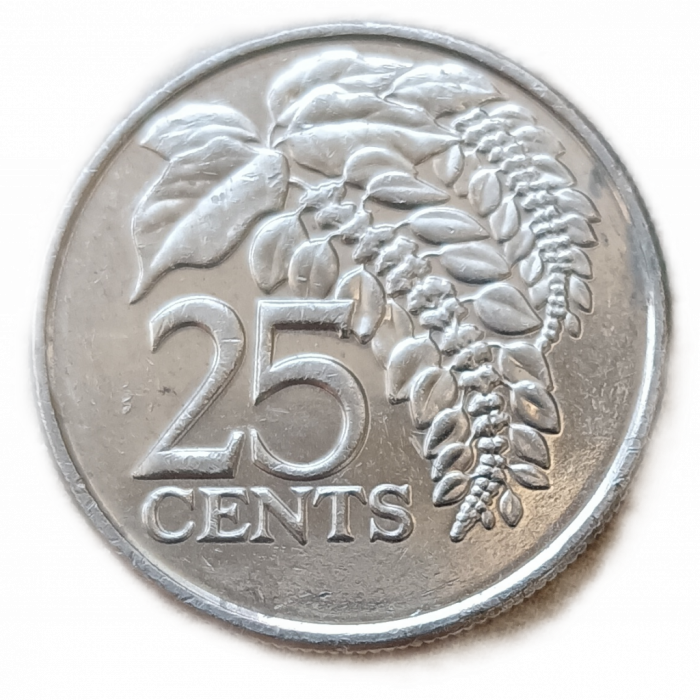 Тринидад и Тобаго 25 Центов 2008 год , Цветок Чаконии