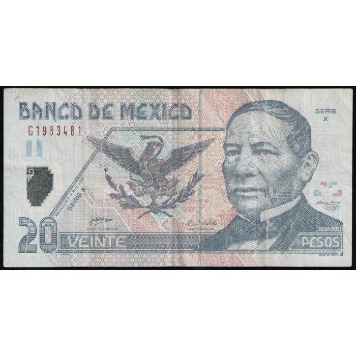 Мексика 20 Песо 2005 год , Бенито Хуарес , Полимер